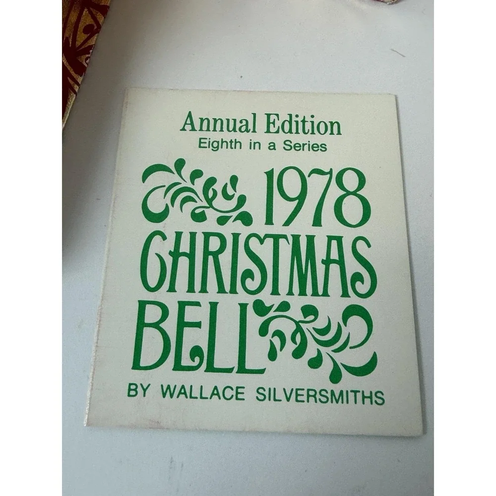 Wallace Silverplated 1978 8th Edition Sleigh Bell Christmas Ornament